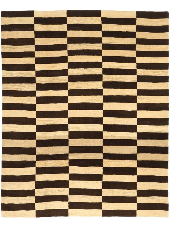 TAPIS GABBEH 100% Laine Beige Braun Loom Lori Tissé à la Main 120x180