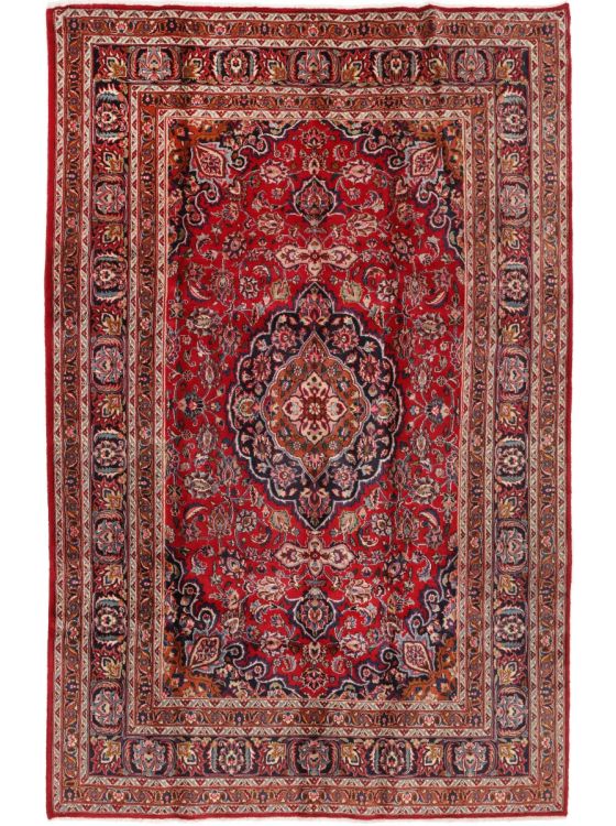 ペルシャ アンティーク 手作り マシュハド 絨毯 美しいメダリオン模様の手織りの絨毯、Mash'had（マシュハド）の