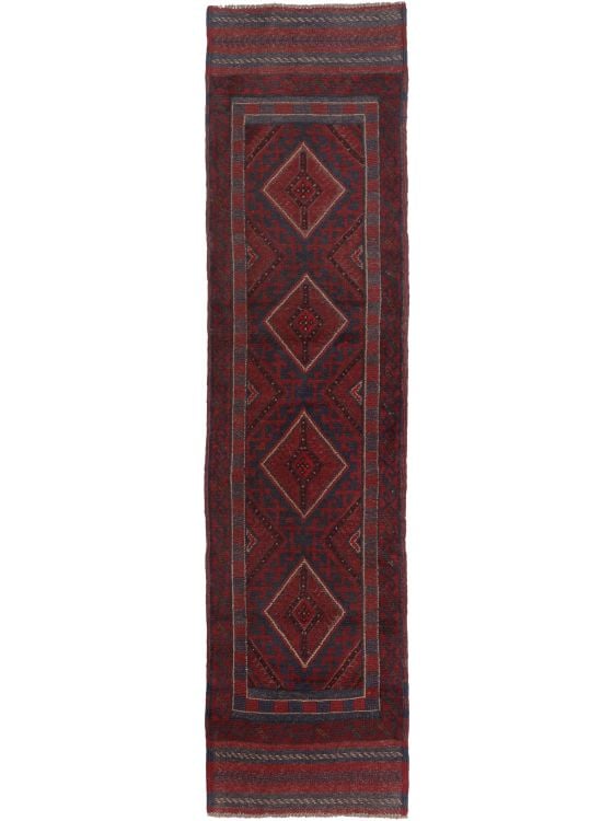 Afghan Baloutches Baluch Tapis Noué à la Main 110x200 Rouge Géométrique