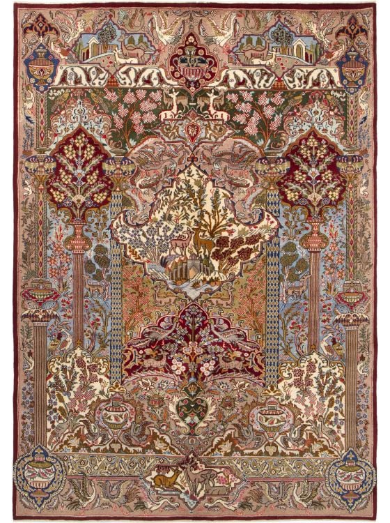 手織りペルシャ絨毯　新品　カシュマール産　ウール＆シルク　297 × 197cm 手織りペルシャ絨毯 新品 カシュマール産 ウール＆シルク 297 × 197cm