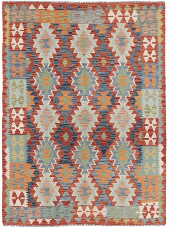 アースカラーのアフガンキリム キリム・アフガン - キリム・オリエンタル - キリムーペット