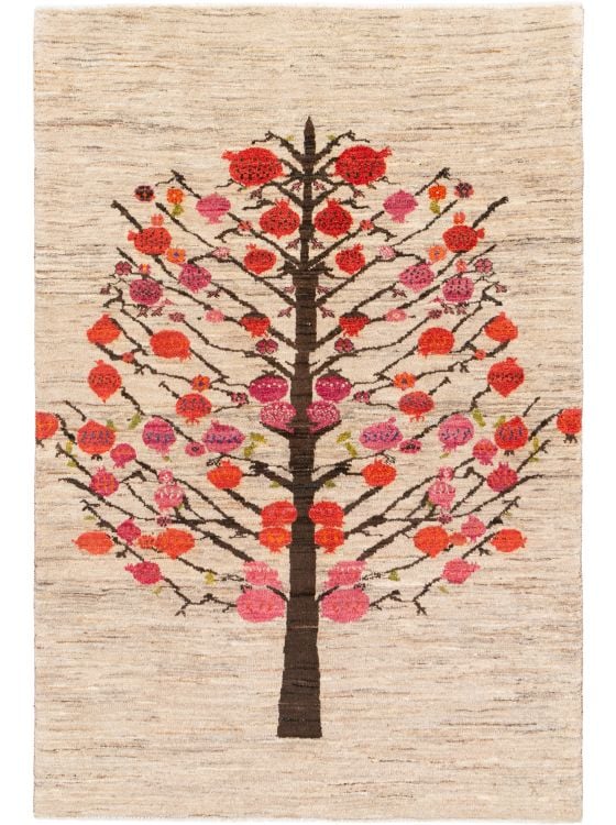 ペルシャ絨毯　ギャッベ　新品 90x60 cm Persia Gabbeh ペルシャギャッベ ファイン 約63cm x 91cm｜SATHI RUGS