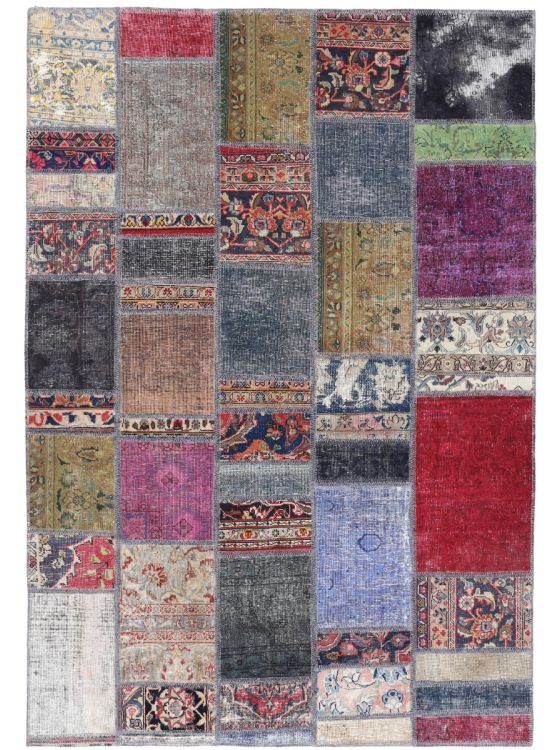 ペルシャ絨毯 パッチワーク アンティーク 148x98 手織り クリーニング