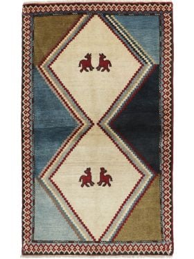 ギャッベ絨毯モダン手織り絨毯スーパーファインウール122x186cm