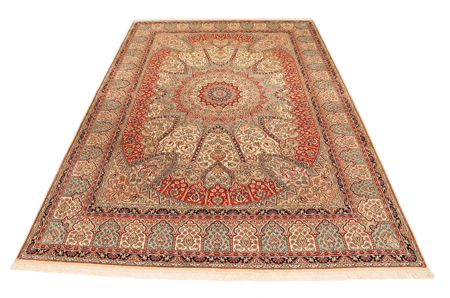 専用Y3137 インド カシミールシルク絨毯 手織り 151×94㎝ tirakita-shop_ind-jyu-152