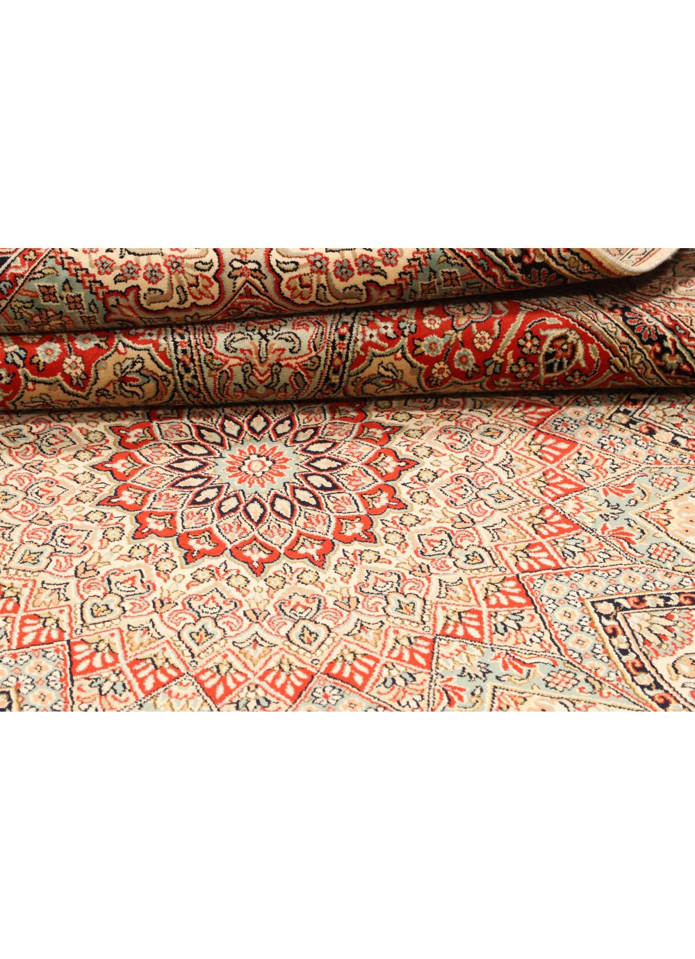 専用Y3137 インド カシミールシルク絨毯 手織り 151×94㎝ tirakita-shop_ind-jyu-152