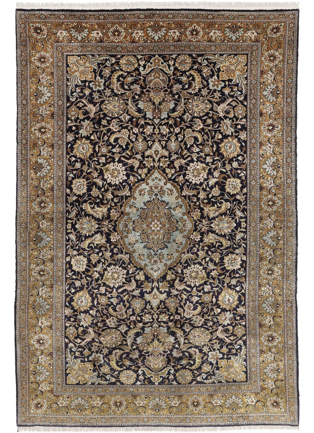 Tapis En Soie Ghom - Occasion - Design Traditionnel Iranien