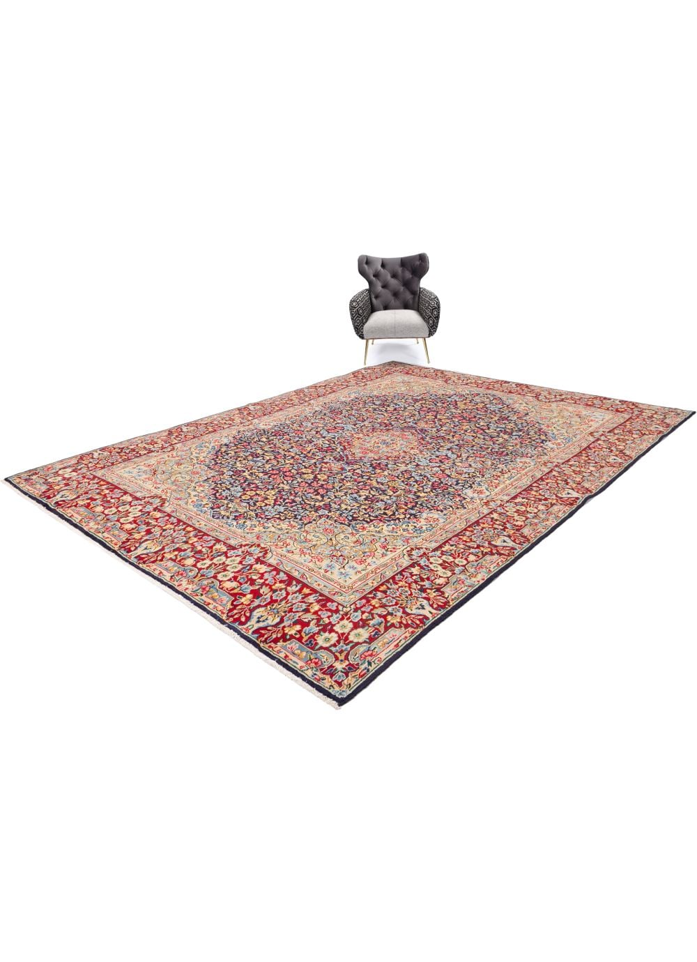 ペルシャ絨毯の伝統的な分類、ケルマーン/サイズ：185x280cm。.pk69. ケルマン